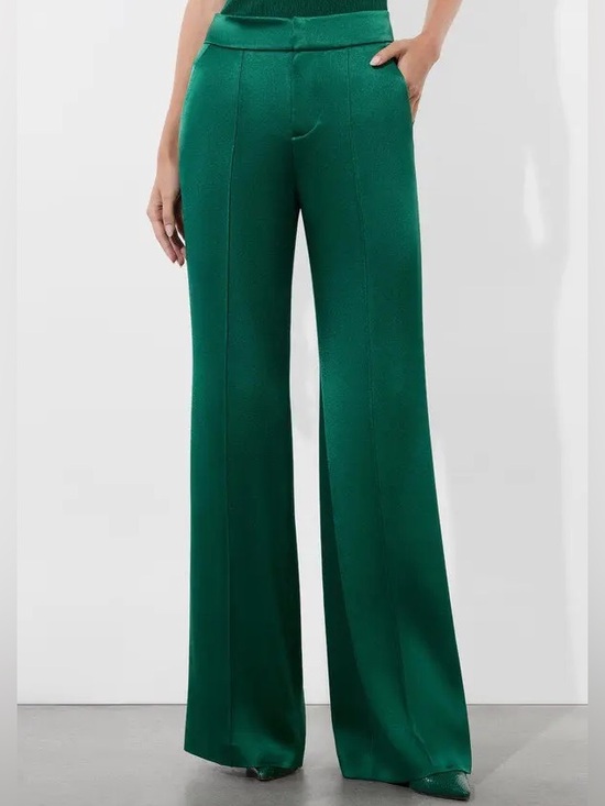 Alice + Olivia Pants - NEW NWT Alice + Olivia Dylan Satin Wide Leg Pants In Forest Green